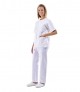 Pijama sanitario blanco cuello redondo con broches